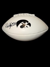 KADEN WETJEN Signed IOWA HAWKEYES LOGO Football ALL AMERICAN NFL DRAFT JSA