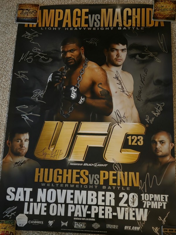 ​Official UFC 123 Rampage vs Machida Signed Autographed Event Poster w/ COA...