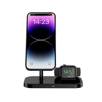 2-in-1 Wireless Fast Charging Station for iPhone 14/13& Apple Watch 8/7/Ultra/SE