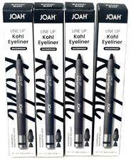  4 Joah Line Up Kohl Eyeliner Sealed 0.02 oz Each Waterproof Blackest Black