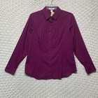 Coldwater Creek No Iron Perfect Shirt Women M Purple Top Long Sleeve Cotton NWT.
