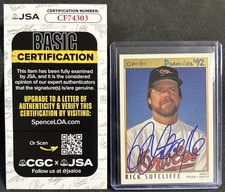 1992 O-Pee-Chee Premier #98 Rick Sutcliffe IP Auto JSA Authentic