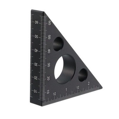 T Tulead Carpenter Square Triangle Ruler Aluminum Alloy Woodworking Black