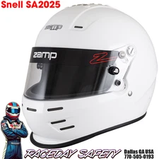 Zamp RZ-38 Auto Racing Helmet Gloss White Snell SA2025