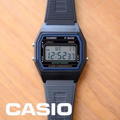 NEU Casio F-84W-1QJH Digitaluhr schwarz Harz JDM Japan Inlandsmarkt