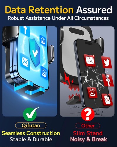 Qifutan Supporto Telefono Auto Supporto Universale per Cruscotto Parabrezza Presa Aria - Foto 3 di 8