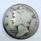 1916 MERCURY DIME, 90% SILVER, GOOD DETAILS FREE SHUPPING #9171