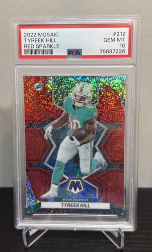 2022 Panini Mosaic - Tyreek Hill #212 Red Sparkle Prizm - PSA Gem Mint 10