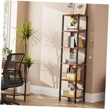  Bookshelf, 6-Tier Tall Book Shelf, 6-Tier(10.7 x 14.5 x 65.3 Inches) Brown