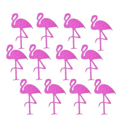 12 PCs Pink Flamingo Decals Fensteraufkleber mit Glitzer drucken