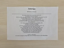 COA ONLY for Breyer Traditional Model Horse AMERIGO #701496 Equitana USA 1996