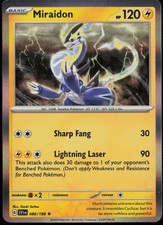 is miraidon pokemon card rare – ex – 243/091 your opponent takes 2 Prize cards Pokemon Trading Card Game 073/217