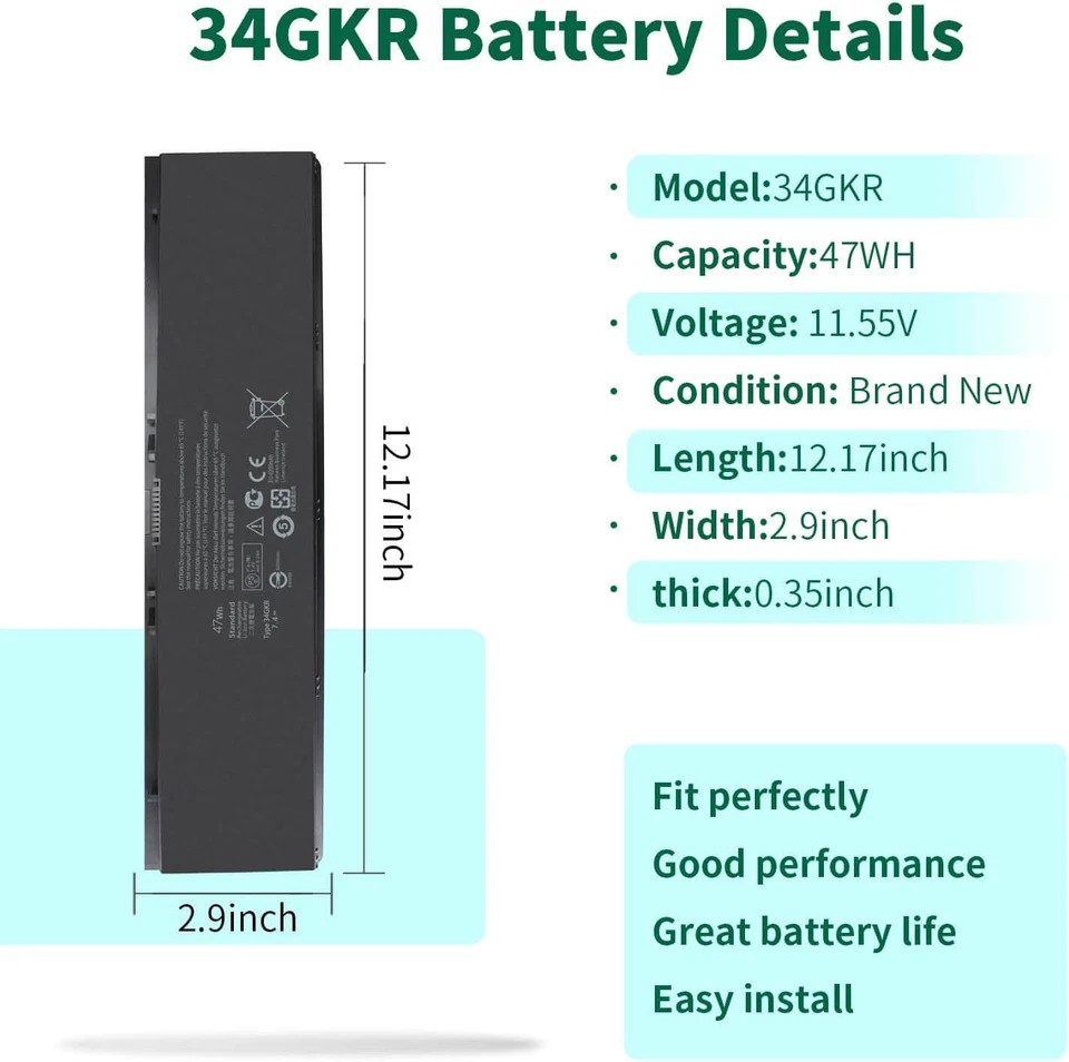 E7440 便携式电脑电池 适用于戴尔 Latitude 14 7000 E7440 E7450 E7420 系列 PFXCR 34 — 第 2/4 张图片