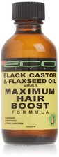 Eco Style Maximum Hair Growth Oil - Black Castor And Flaxseed for Unisex - 2 ...