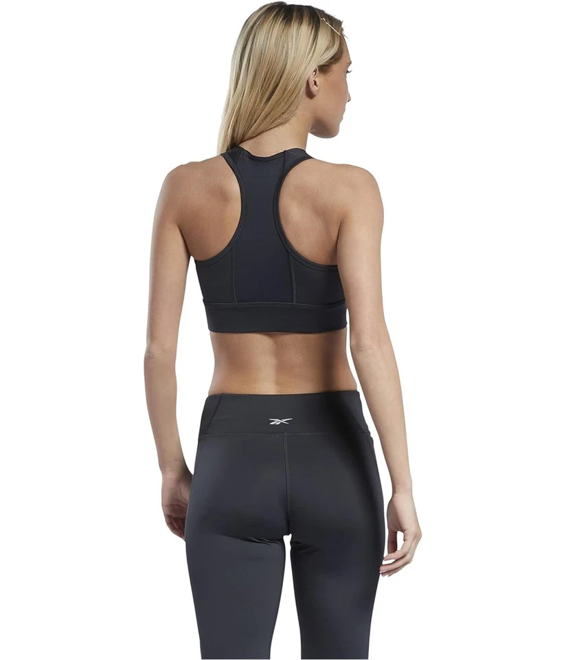 Sujetador deportivo Reebok para mujer Running Essentials, negro, pequeño Foto 2 de 2