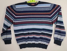 Izod Multi-Color Cotton Stripes Crewneck Sweater Size Medium