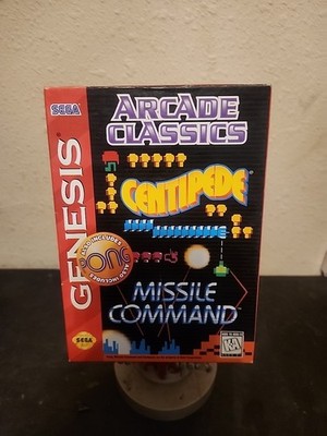 Arcade Classics Sega Genesis CIB Complete Centipede Missile Command Free Ship
