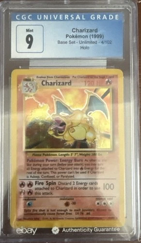 Charizard 1999 Pokémon Base Set Holo Rare 4/102 CGC 9