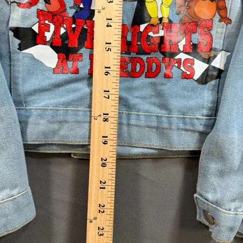 Five Nights at Freddy's FNAF Denim Jacket Hooded Graphic Blue Jean Jacket image 5