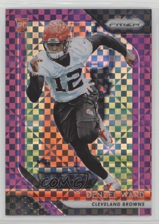 2018 Panini Prizm Rookie Purple Power Prizm 3/49 Denzel Ward #241 Rookie RC rf2