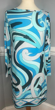 Michael Kors Dress, Medium, Multi Color, Long Sleeve, Boat Neck, Knee Length