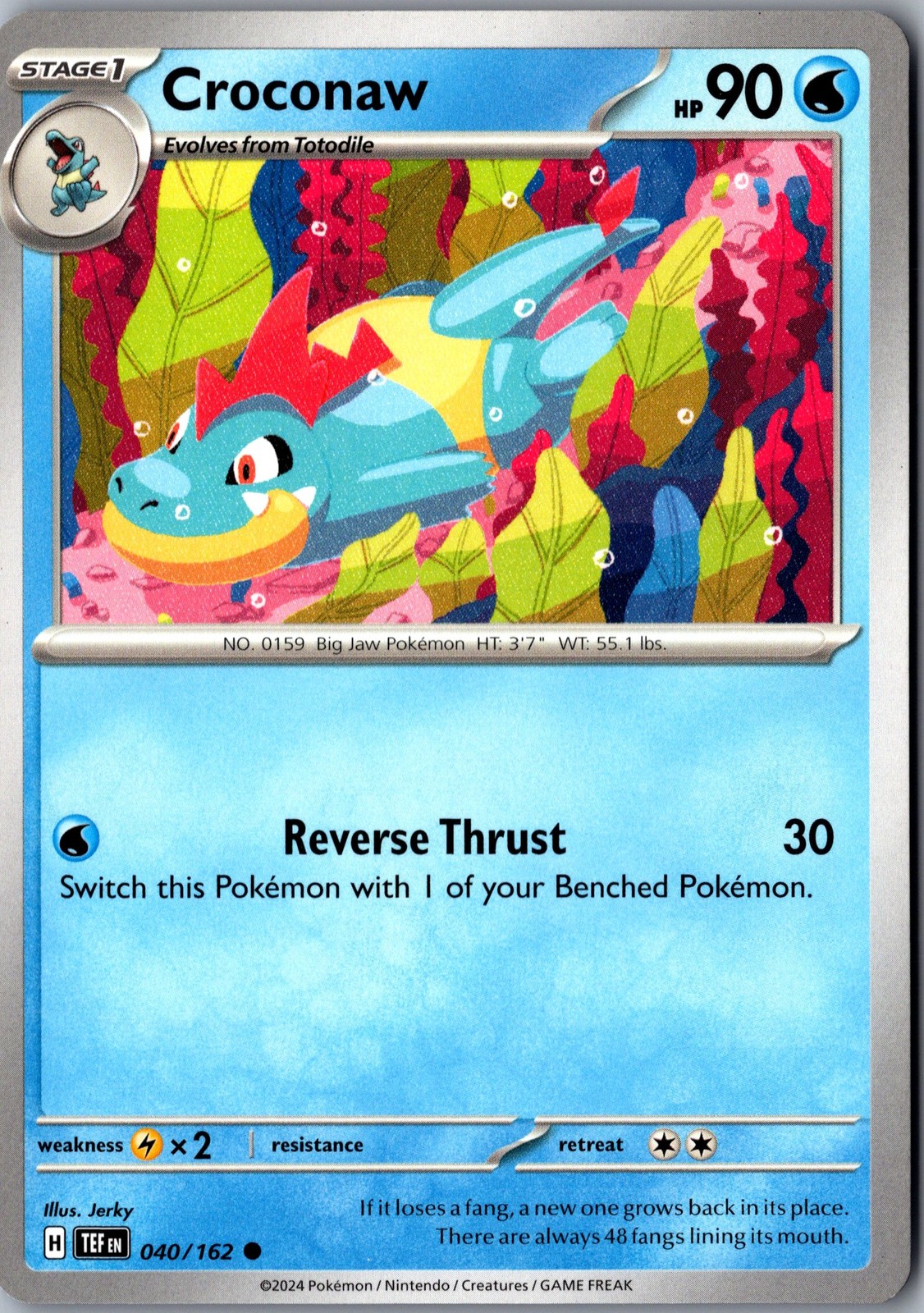 Croconaw 040/162 Common Temporal Forces Lightly Played Pokemon Card Starter