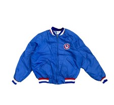 Vintage 90s Made In USA Blue Bomber Jacket Men's Size L Full Zip Space