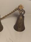 3 Vintage Sarna India Jingle Bells Floral Filigree Etched Brass Graduated Corded — photo 5