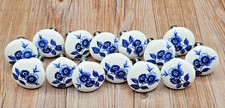 Vintage Blue Flower Floral White Porcelain Ce...