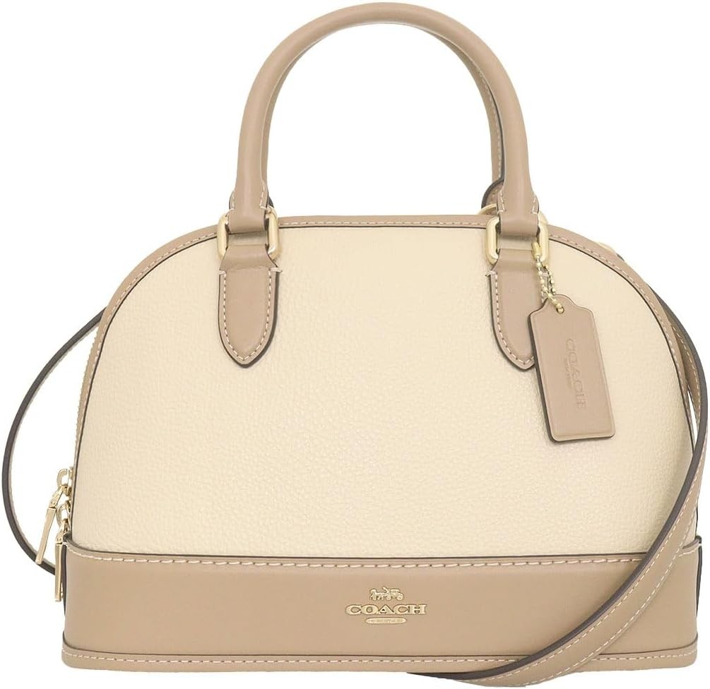 Coach] Sabrina Satchel Bag Color Block CAM56 IMXUV Ivory/Taupe