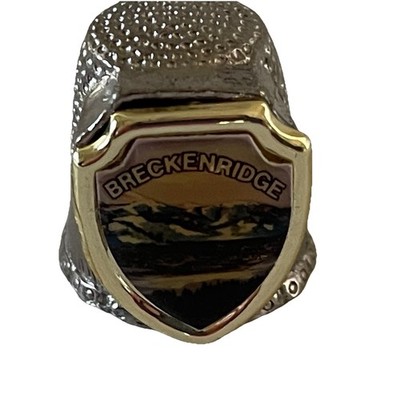 Colorado  Thimble Breckenridge Silver Tone Decorative Souvenir State Mountains
