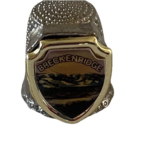 Breckenridge Colorado Thimble Silver Tone Decorative Souvenir State Mountains