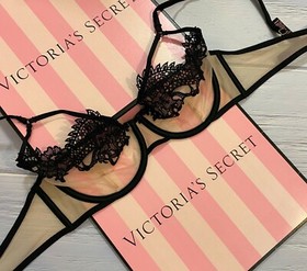 Victoria's Secret Luxe Lingerie Unlined Dragon Lace Balconette Bra Set Highwaist