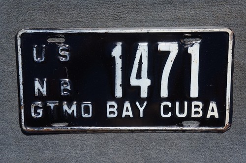 Vintage U.S. FORCES GUANTANAMO BAY License Plate GTMO Navy Base CUBA