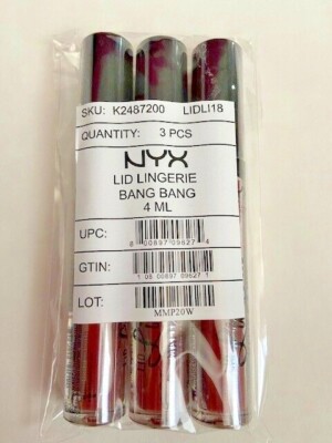 3x NYX Lid Lingerie Matte Liquid Eye Tint LIDLI18 Bang Bang 0.13 oz. New Sealed