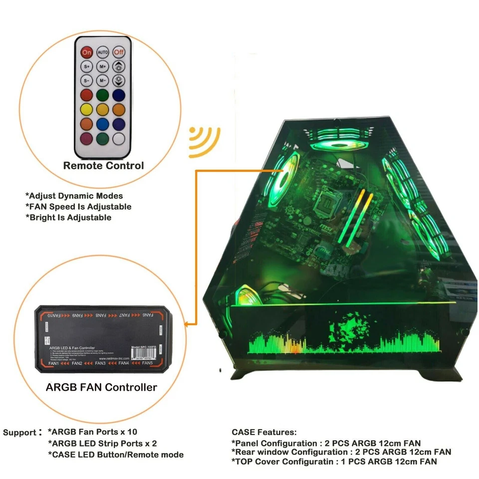 Estuche para computadora RAIDMAX EVERST ATX Foto 4 de 4