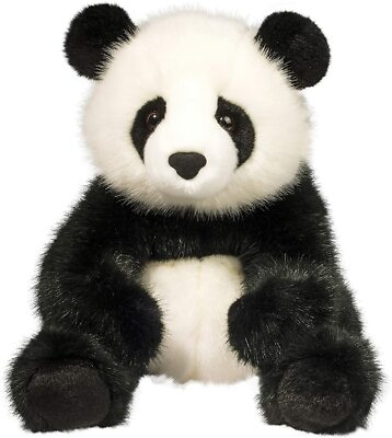 Emmett 14'' DLUX Panda Bear Plush Stuffed Animal Douglas Cuddle Toy black white