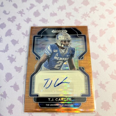 2022 Panini Prizm Draft Picks Orange Pulsar  04/49 T.J. Carter #RA-TJC Auto RC