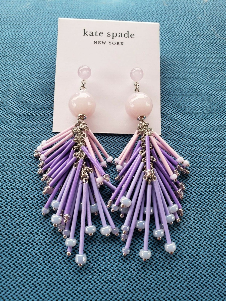 NWT kate spade- extra extra statement drop earrings lilac multi $88  D50