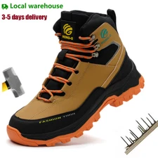 Mens Waterproof Work Boots Steel Toe Safety Shoes Indestructible Non Slip Boots