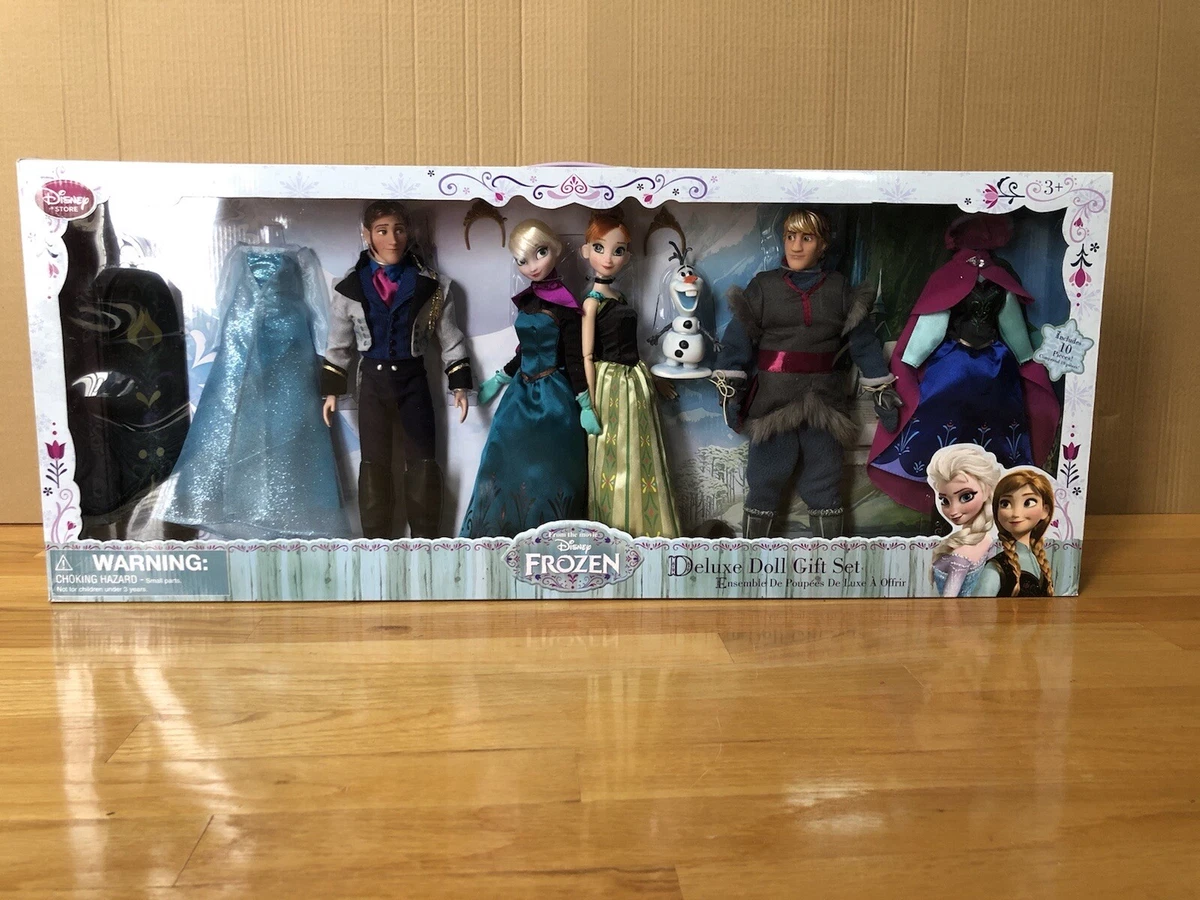 Disney Store Frozen Deluxe Doll Gift Set with Elsa, Anna, Hans, Kristoff & Olaf