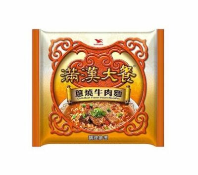 12 Packs - New uni-President Chilli Beef Favor Instant Noodle 統一滿漢大餐 蔥燒牛肉麵 (12包)