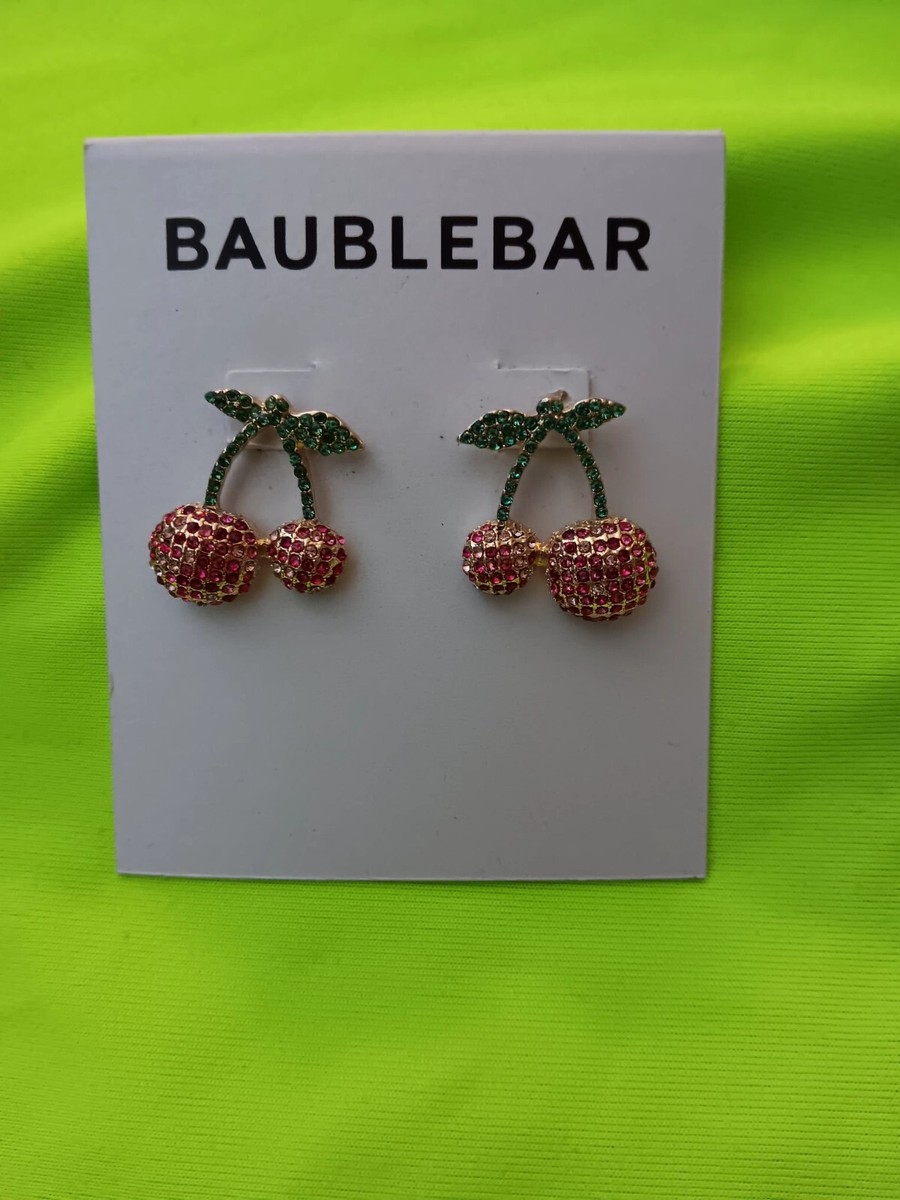 Bauble Bar Cherry Earrings x Pierced Ears NWT | eBay