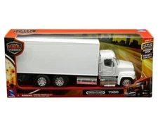 NEW RAY LONG HAUL FREIGHTLINER 114SD WHITE BOX TRUCK 1/32 MODEL ALL WHITE 11043