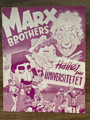 Pferdefedern Harpo, Chico, Groucho Marx Brothers 1932 Dänisches Filmprogramm