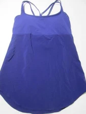 Lucy Womens Size M Tank Top Royal Blue Bra Support Crossback Breathable Active