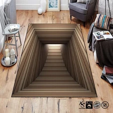 3D Illusion Rug, Optical Hallway Rug, Tunnel Floor Mat, Visual Trick Carpet