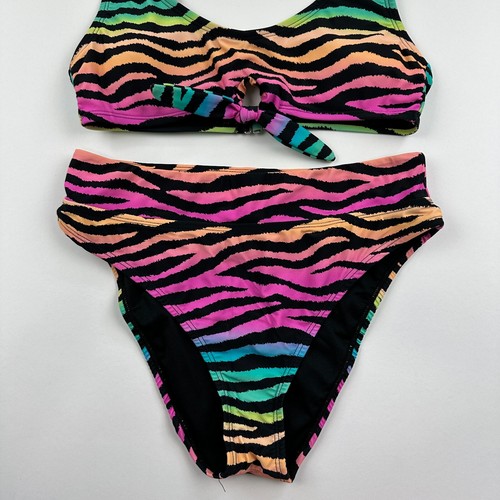 Cabana By Crown & Ivy Womans Bikini Top Multicolor Medium Geometric Sleeveless - Picture 4 of 9