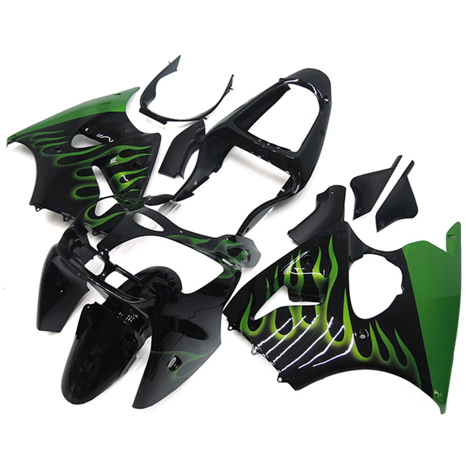 Kit de carenados para Kawasaki ZX6R Ninja 2000 2001 2002 ZX636R kit de carrocería verde negro  Foto 2 de 4