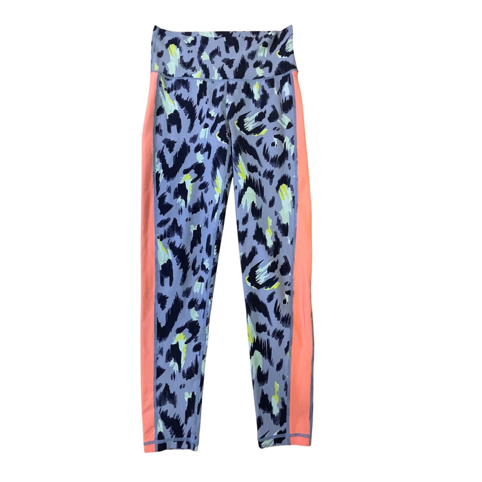 Aerie Animal Print Leggings with Peach Side Stripe for Yoga & Workouts